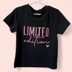 5T Toddler Girls Black & Pink Limited Edition Script Print SHEIN T-Shirt NWOT